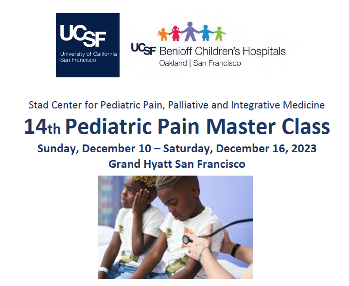 14th Pediatric Pain Master Class Department of Pediatrics